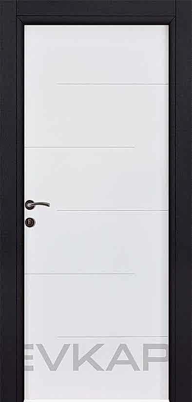 PVC-180 Saten Beyaz Antrasit Pvc Kapı